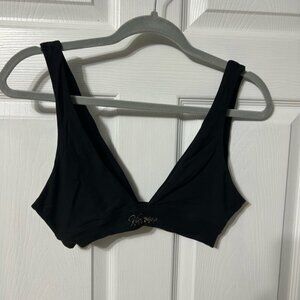 Victorias Secret Solid Black Wireless Swim Bikini Top Small/Medium